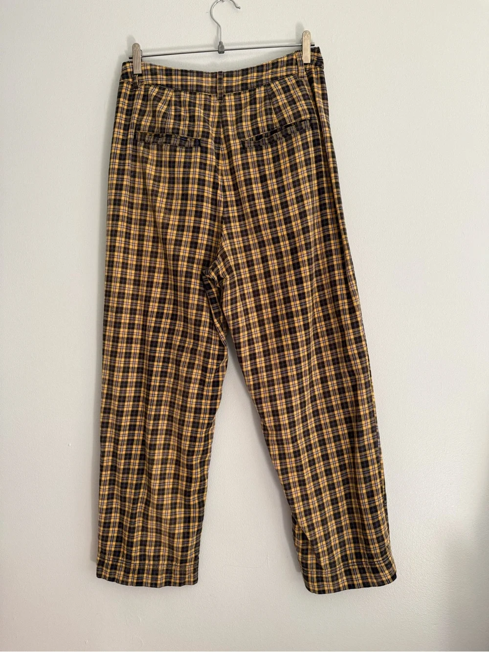 Free People Purple and Yellow Plaid Pants
